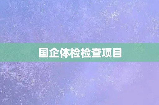 国企体检检查项目