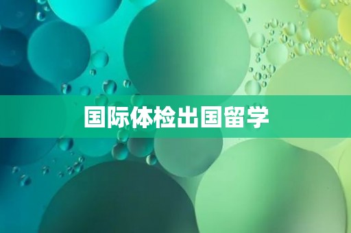国际体检出国留学