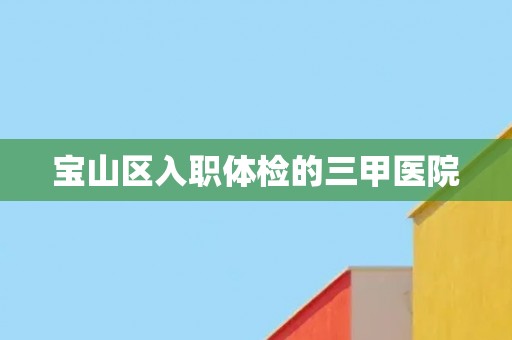 宝山区入职体检的三甲医院
