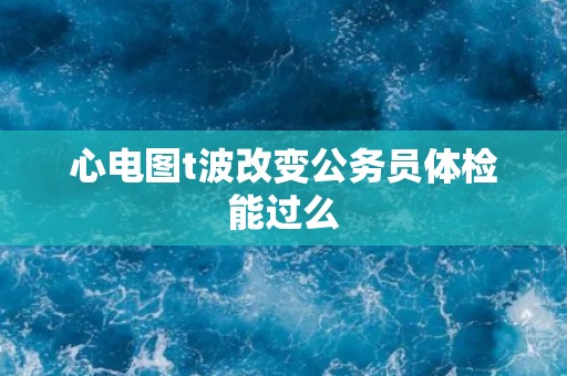 心电图t波改变公务员体检能过么 心电图t波改变公务员体检能过么