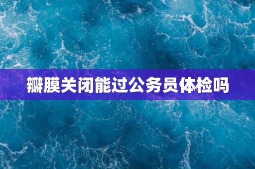 瓣膜关闭能过公务员体检吗