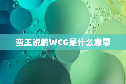 蛮王说的WCG是什么意思 蛮王说的WCG是什么意思