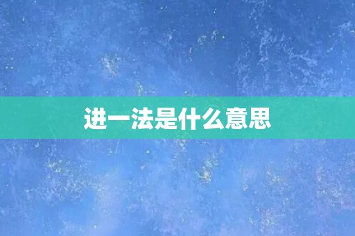 进一法是什么意思