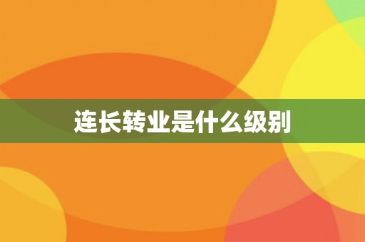 连长转业是什么级别