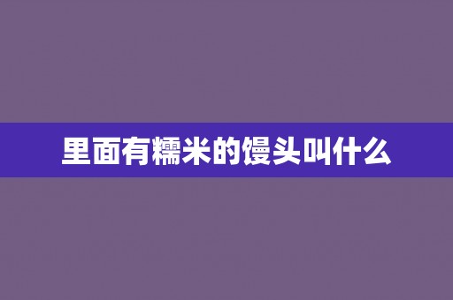 里面有糯米的馒头叫什么 里面有糯米的馒头叫什么