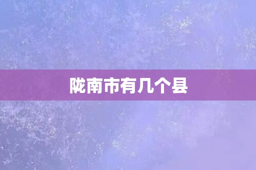 陇南市有几个县