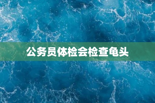公务员体检会检查龟头 公务员体检会检查龟头