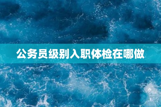 公务员级别入职体检在哪做