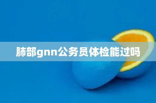肺部gnn公务员体检能过吗