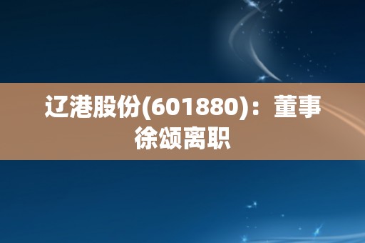 辽港股份(601880)：董事徐颂离职