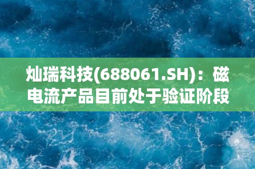 灿瑞科技(688061.SH)：磁电流产品目前处于验证阶段