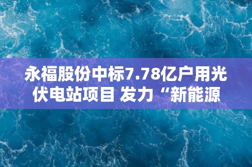 永福股份中标7.78亿户用光伏电站项目 发力“新能源+储能”新兴业务贡献三成营收