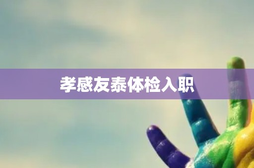 孝感友泰体检入职