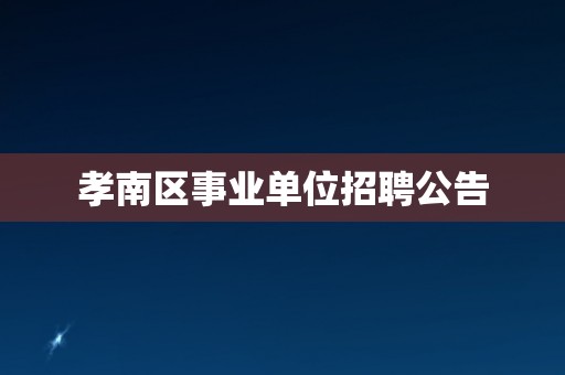 孝南区事业单位招聘公告