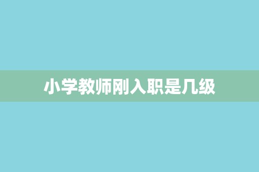 小学教师刚入职是几级