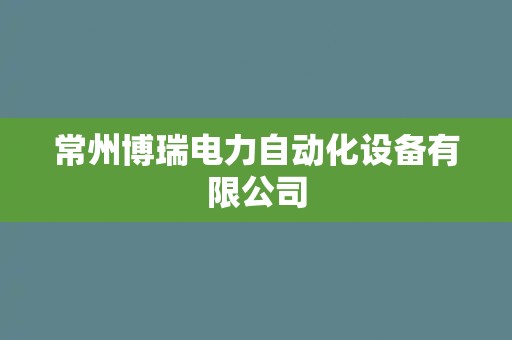 常州博瑞电力自动化设备有限公司