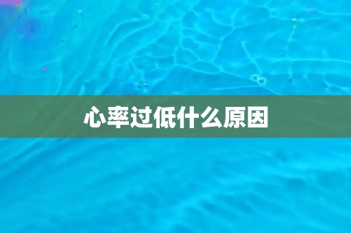 心率过低什么原因