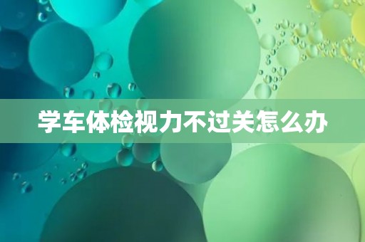 学车体检视力不过关怎么办