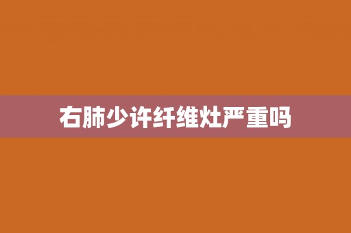右肺少许纤维灶严重吗