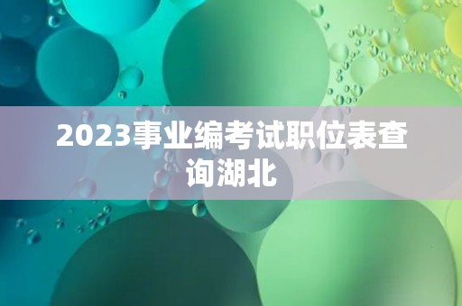 2023事业编考试职位表查询湖北