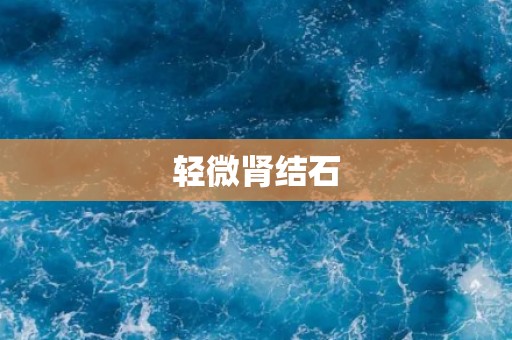 轻微肾结石