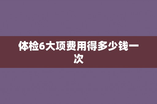 体检6大项费用得多少钱一次