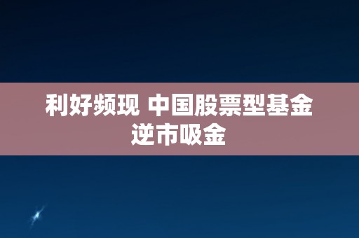 利好频现 中国股票型基金逆市吸金