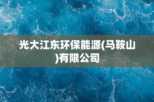 光大江东环保能源(马鞍山)有限公司