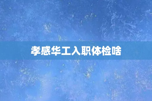 孝感华工入职体检啥 孝感华工入职体检啥