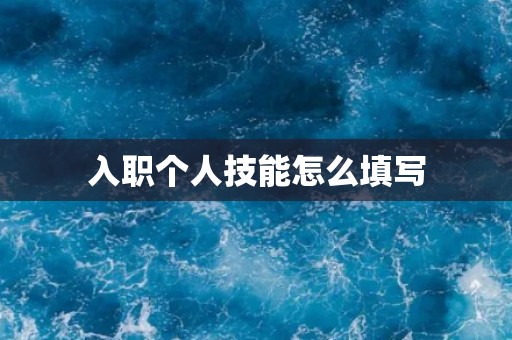 入职个人技能怎么填写