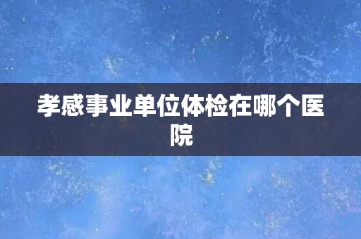 孝感事业单位体检在哪个医院