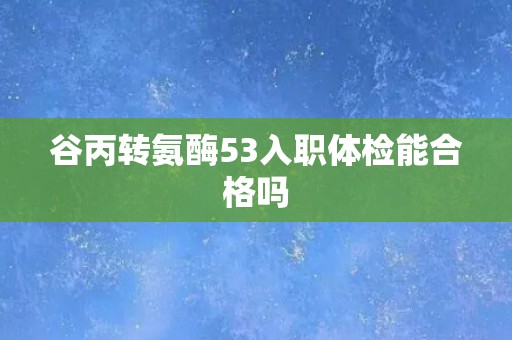 谷丙转氨酶53入职体检能合格吗