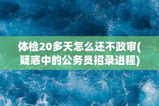 体检20多天怎么还不政审(疑惑中的公务员招录进程)