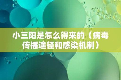 小三阳是怎么得来的（病毒传播途径和感染机制）