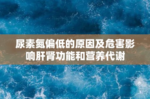 尿素氮偏低的原因及危害影响肝肾功能和营养代谢