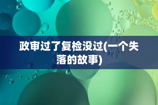政审过了复检没过(一个失落的故事)