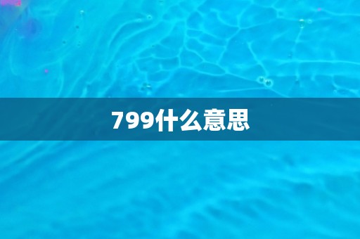 799什么意思