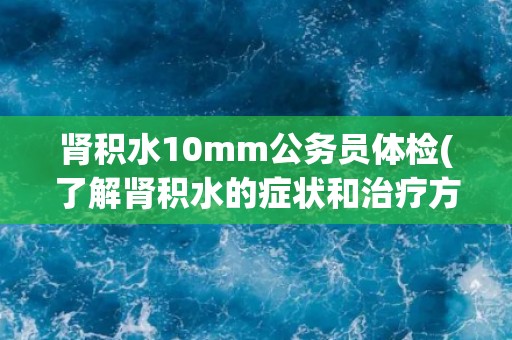 肾积水10mm公务员体检(了解肾积水的症状和治疗方法) 肾积水10mm公务员体检(了解肾积水的症状和治疗方法)