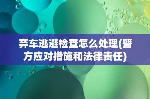 弃车逃避检查怎么处理(警方应对措施和法律责任)