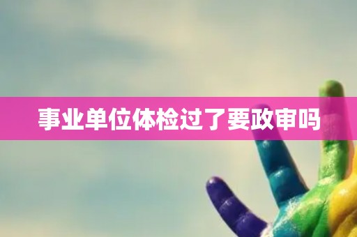 事业单位体检过了要政审吗